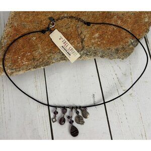 Peyote Bird Amethyst Pearl Rose Quartz Sterling‎ Silver Leather Necklace J036